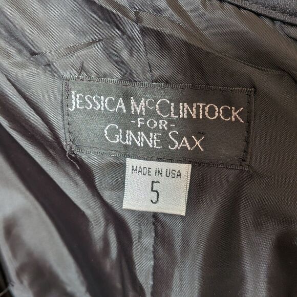 Vintage 90s JM for Gunne Sax Tuxedo Gown Maxi Prom Dress Menswear Inspired 5 - Picture 7 of 7